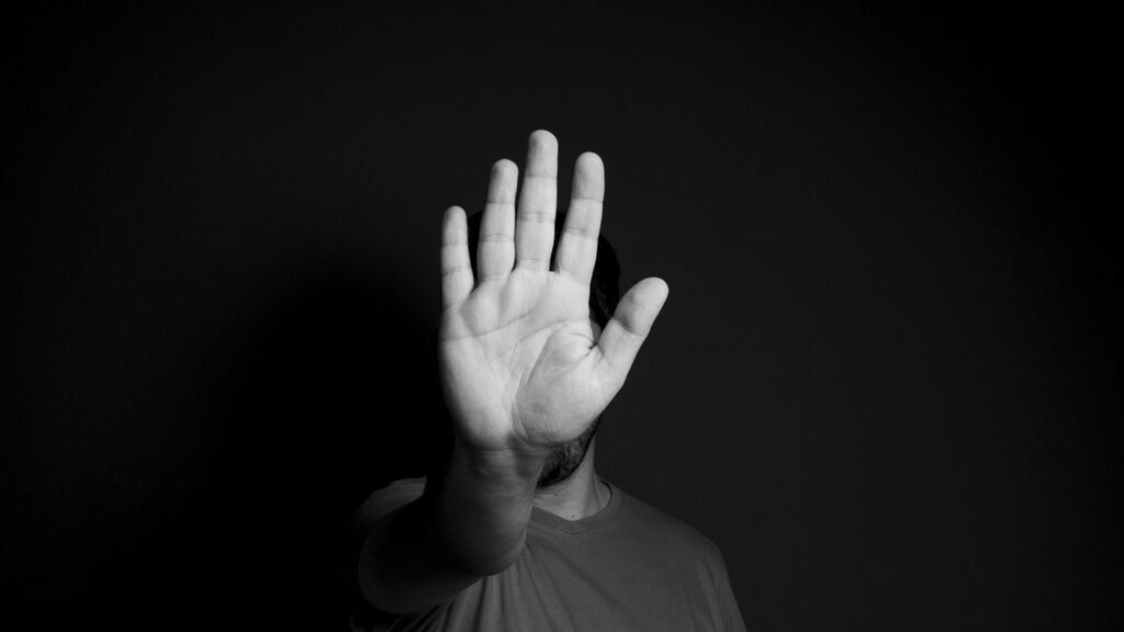Its an image showing someone blocking and preventing